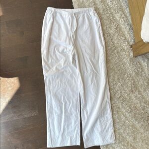 White linen pants